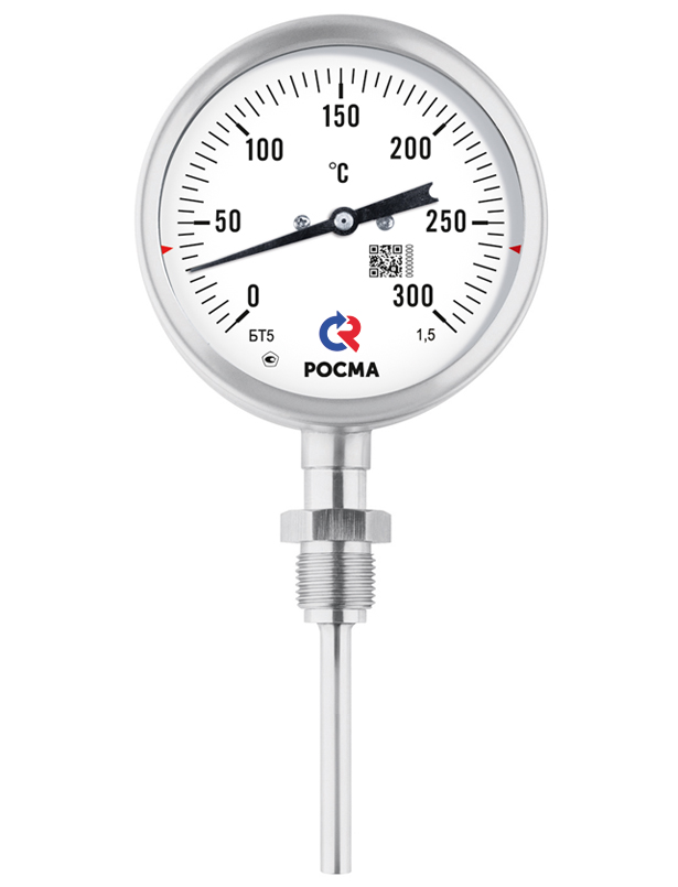 5.ПН Термометры коррозионностойкие с возможностью гидрозаполнения силиконом (радиальное присоединение с резьбами CH