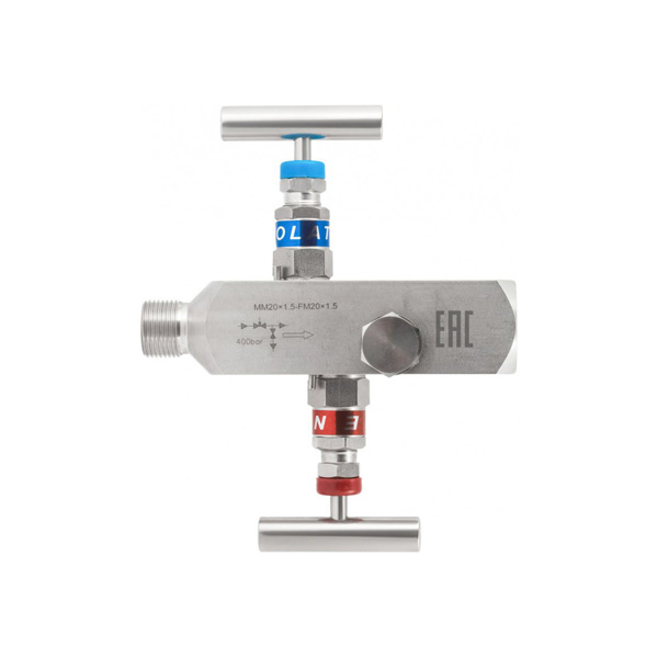 Краны и клапаны Двухвентильный игольчатый клапан MМ20х1,5-MМ20х1,5 (наруж.-наруж.), нерж. — изображение 8