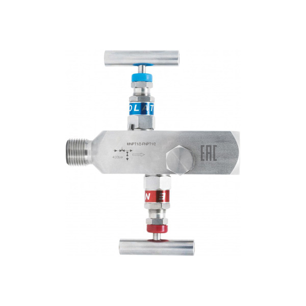Краны и клапаны Двухвентильный игольчатый клапан SS-2R, FNPT1/2-MNPT1/2 (внутр.- наруж.), нерж., резьба дренажного клапана NPT1/4 — изображение 6