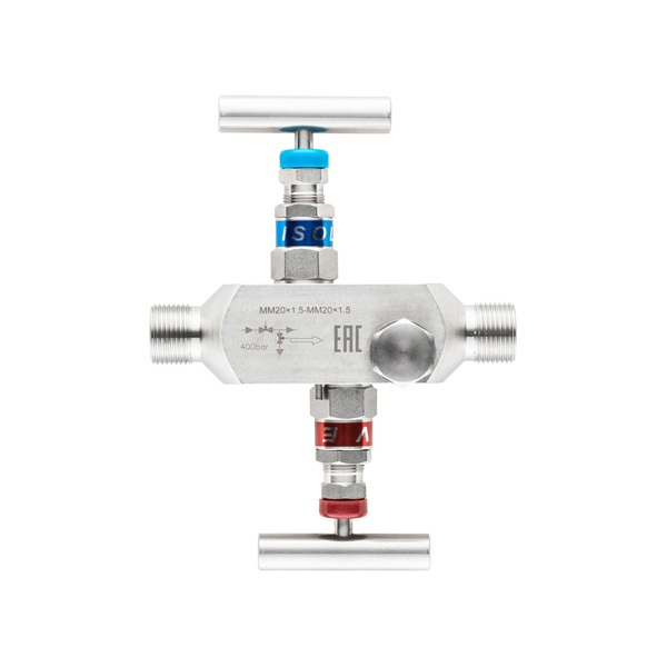 Краны и клапаны Двухвентильный игольчатый клапан SS-2R, SFNPT1/2-FNPT1/2 (внутр., накидная гайка- внутр.), нерж., резьба дренажного клапана NPT1/4 — изображение 7